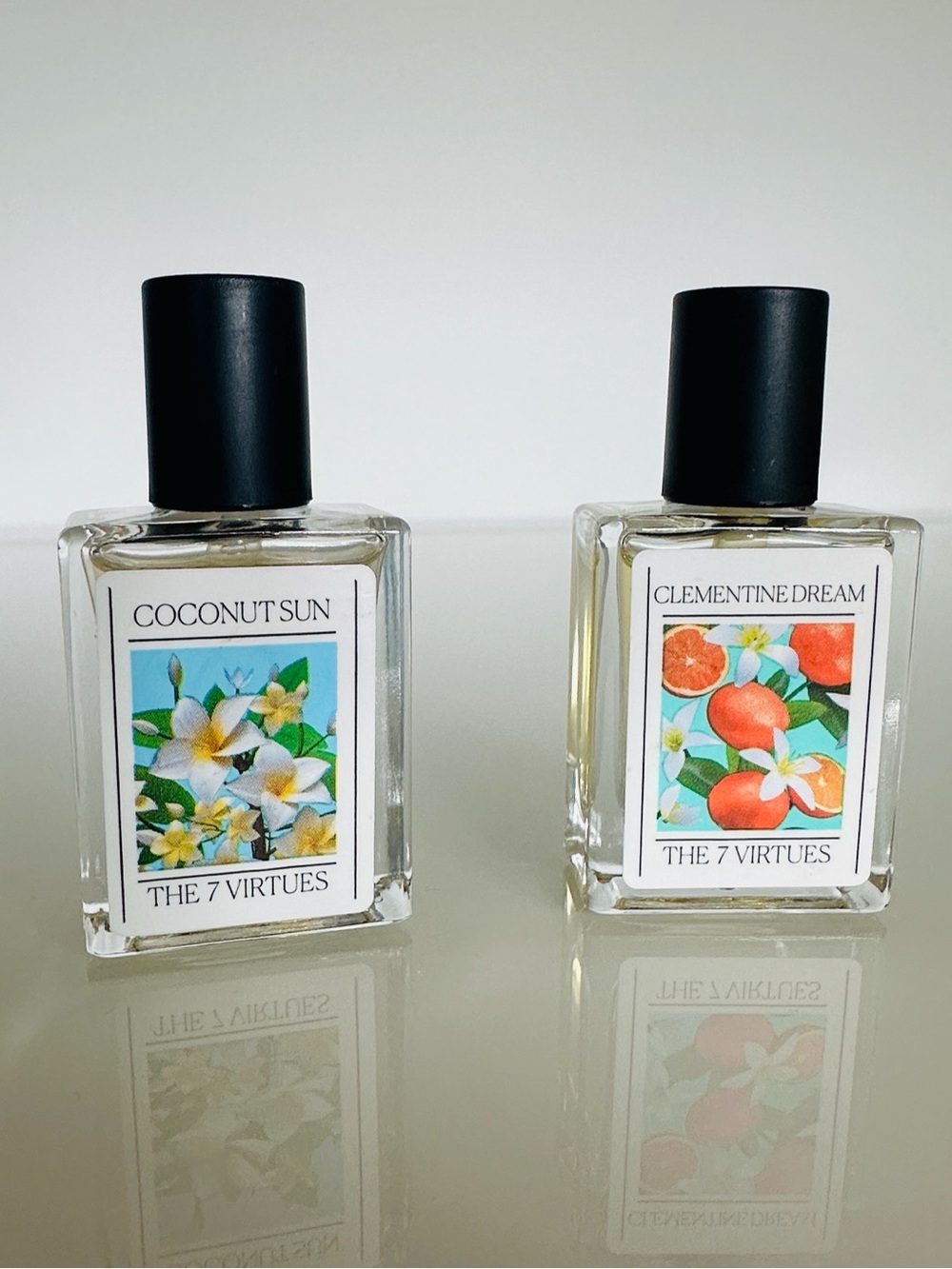 Lot of 2 minis: The 7 Virtues Clementine Dream and Coconut Sun (each 6 ml)
